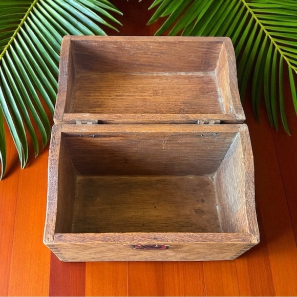 VINTAGE Weis Oak Dovetail Index Card Filing Box - Made in USA - Picture 9 of 16